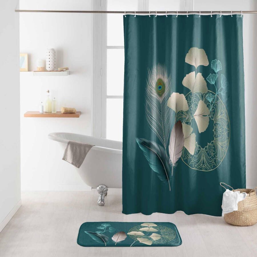 Livettti.NL Livetti Douchegordijn Shower Curtain 180x200 cm Inclusief Ringen GinkoBlauw