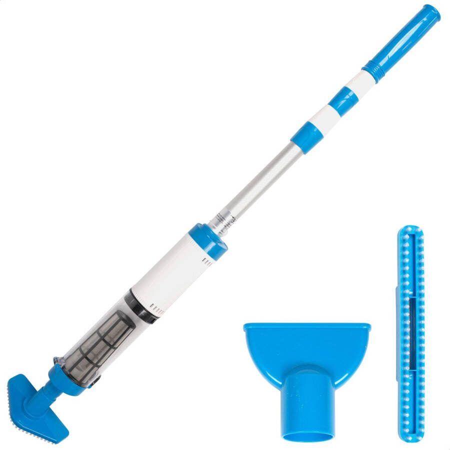 Livin' Zwembad Stofzuiger Pro Zwembadstofzuiger Krachtige Stofzuiger voor Spa en Zwembad Draadloos Bodemzuiger zwembad Geschikt voor Intex en Bestway Zwembadstofzuiger Elektrisch Verstelbaar tot 165CM Blauw
