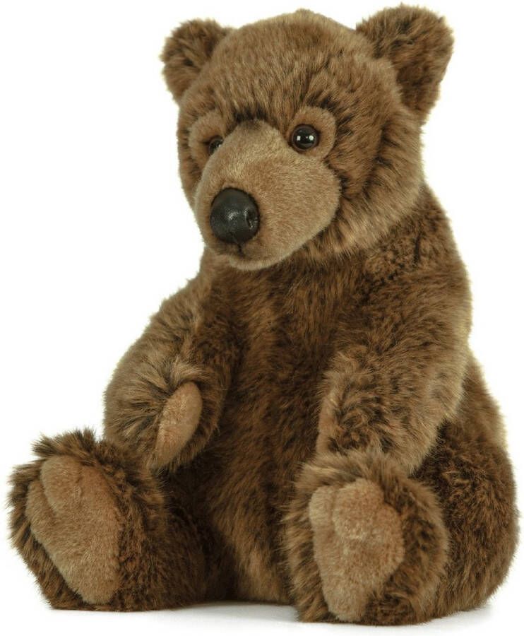 Living nature Pluche bruine beer knuffel 25 cm Beren bosdieren knuffels Speelgoed voor kinderen