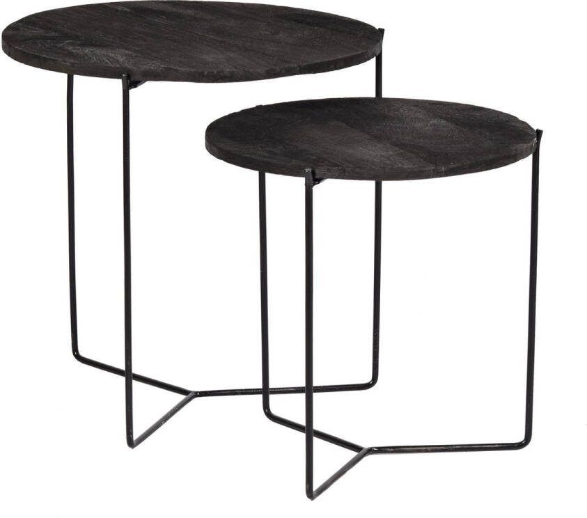 Livingfurn | Bijzettafel Brix Mason Black Black Set 2 | Woonkamertafels | BijzettafelBijzettafelset