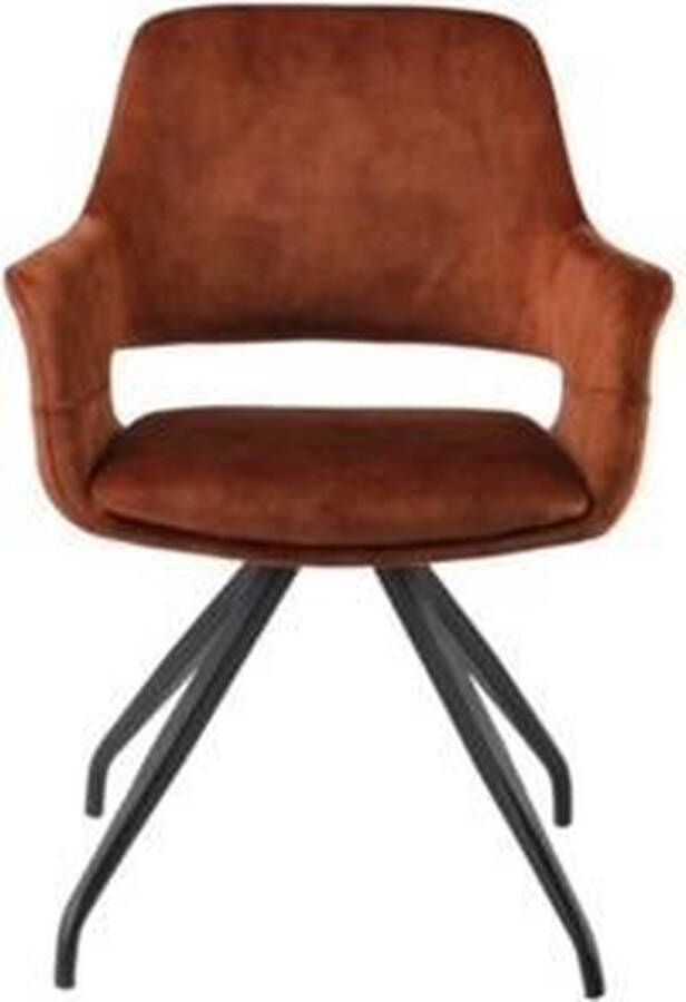 Livingfurn | Eetkamerstoel Capp Rust Velvet | Zitmeubels eetkamer | Armstoel - Foto 2