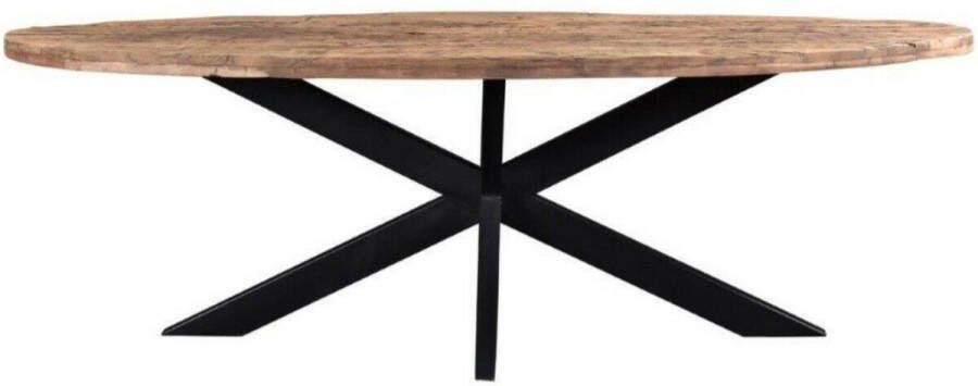 Livingfurn Ovale Eettafel 'Dakota' kleur Naturel 240 x 110cm