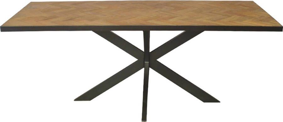 Sohome Eettafel Hawaii 200 x 90cm Visgraat Teak en staal Hout