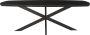 Livingfurn Eetkamertafel Jesper Danish Oval Black 210cm Mangohout Gecoat Staal - Thumbnail 1