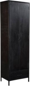 Livingfurn Opbergkast 'Kala' Mangohout 200 x 65cm kleur Zwart
