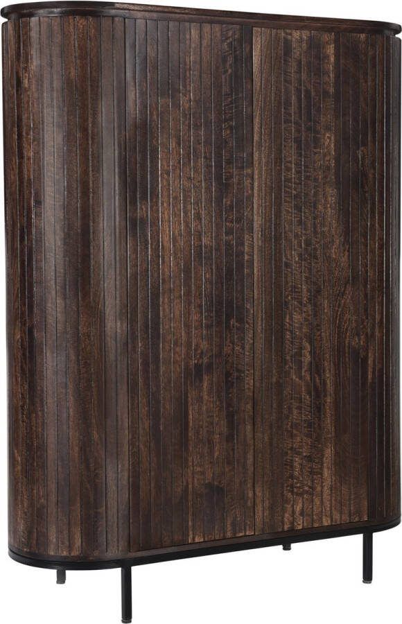 Livingfurn Kabinetkast Noor Walnut 150cm Mangohout Gecoat Staal