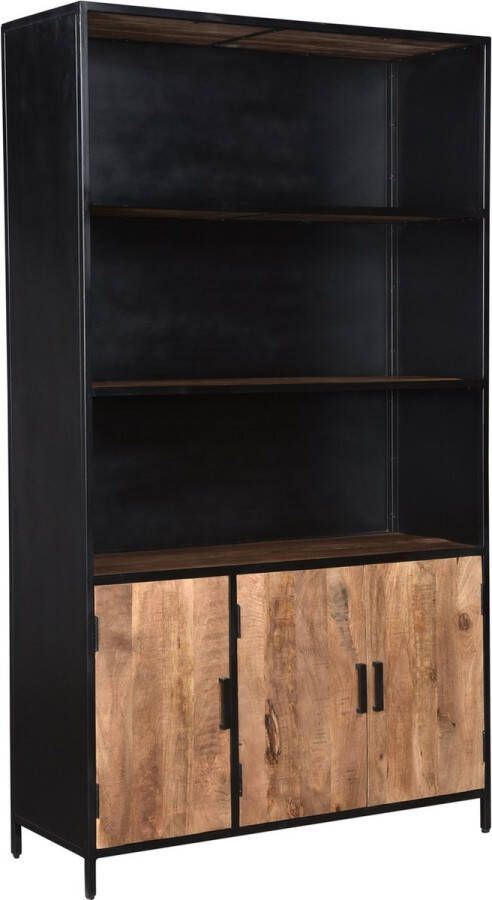 Livingfurn Kabinetkast Sturdy 120cm Mangohout Gecoat Staal