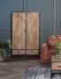 Livingfurn Kabinetkast Sturdy 170x100cm Mangohout en Gecoat Staal - Thumbnail 1