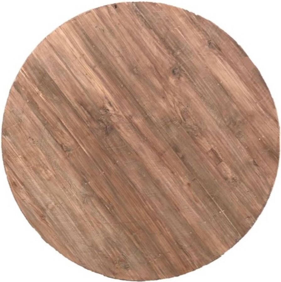 Livingfurn Ronde Eetkamertafel DK Blad L150cm x B150m Teakhout Blad voor Eettafel Bruin
