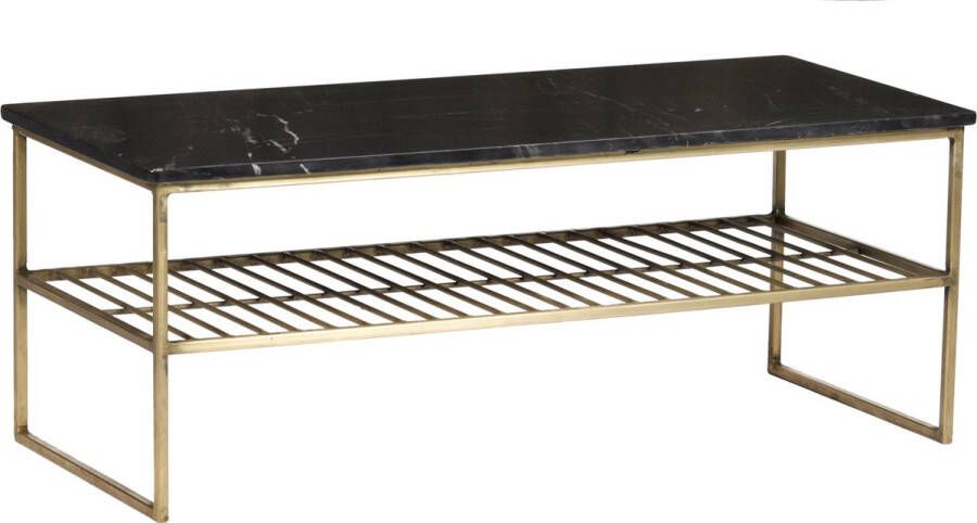 Livingfurn | Salontafel Dian Marble Black Gold 90cm | Woonkamertafels | Salontafel
