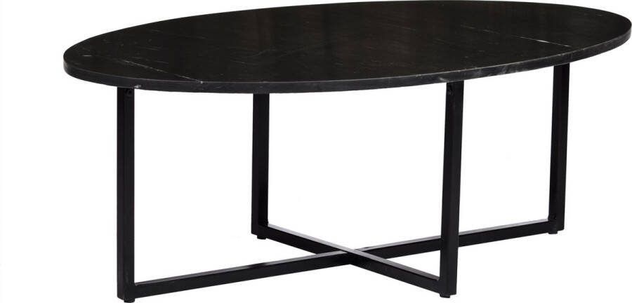 Livingfurn Salontafel Elize Ovaal Zwart 60x100x40 Marmer