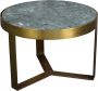 Livingfurn Bijzettafel | Glennis Marble Green Gold | rond | 50 cm | marmer met staal - Thumbnail 1