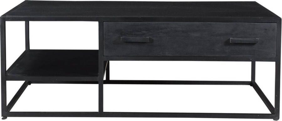 Livingfurn Salontafel | Kala | 120x70 cm | mangohout met staal | zwart