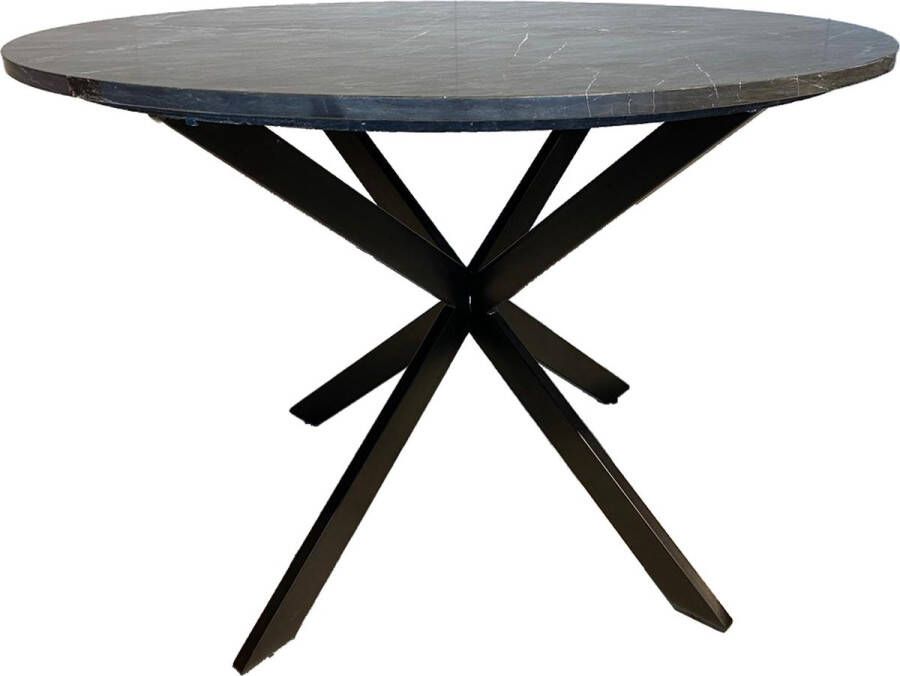 Livingfurn Zwart Eetkamertafel Marmer Marmer 110cm Zwart