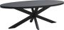 Livingfurn Ovale Eettafel Kala Spider Mangohout en staal 240 x 110cm zwart Ovaal - Thumbnail 1