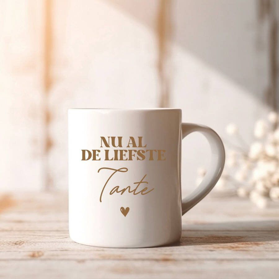 Livingstickers Mok Tante Nu al de liefste Tante Leuke beker met oor om jullie zwangerschap aan te kondigen