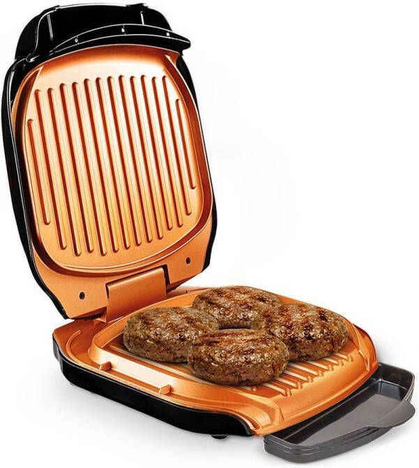 Livington Low Fat Grill – compacte contactgrill voor vetarm grillen – elektrische grill met keramische coating & vetafvoer – praktisch & gezond grill apparaat