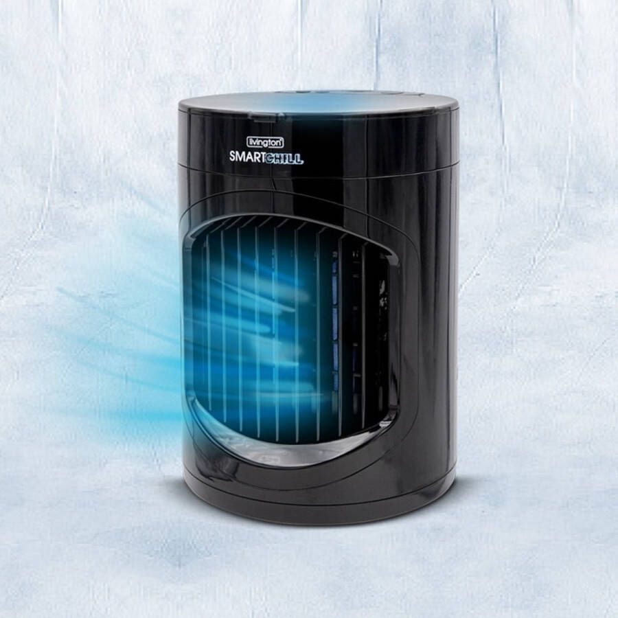 Livington SmartChill zwart Limited Edition airconditioner met waterkoeling draagbare airconditioner met 3 niveaus krachtige mini-luchtkoeler met tankvolume voor 12 uur koeling