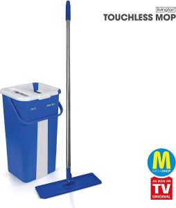 Livington Touchless Mop – uitwringbaar dweilsysteem zonder bukken – dweil met emmer voor eenvoudige reiniging en schone handen – schoonmaakemmer 2.7 Liter