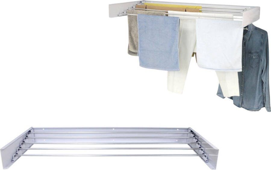 Livista Wanddroogrek Wit 4 Meter Drooglengte Inklapbaar Droogrek Muur Wasrek