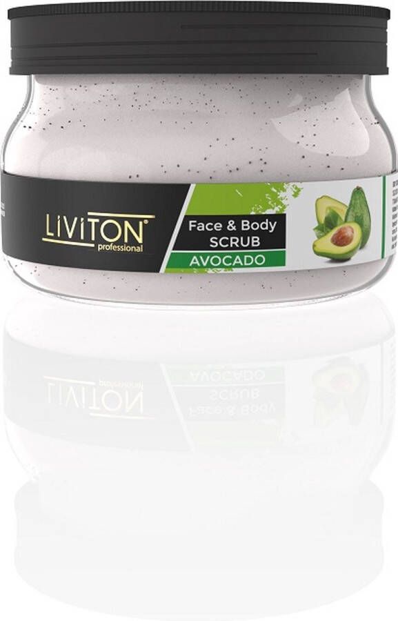 Liviton Professional Liviton Face & Body Scrub Avocado Gezichtsscrub Gezichtsreiniger Voor de onzuivere huid Gezichtsreiniging Huidverzorgend Peeling 300 ml