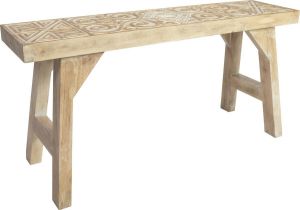 Liviza Houten bankje Peso 50 cm hoog bankje hout slaapkamer halbankje