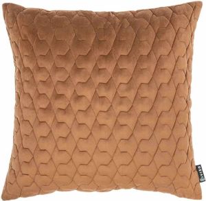 Liviza Sierkussen velvet gewatteerd bruin Velvet Vierkant Bruin 15 cm 45 cm 45 cm