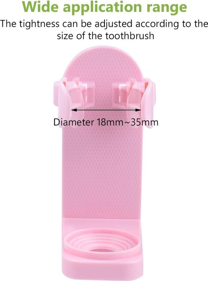 Livono Tandenborstelhouder Houder Elektrische Tandenborstel Kleur Roze zonder boren geschikt voor Oral B Toothbrush Zelfklevend hangende houder