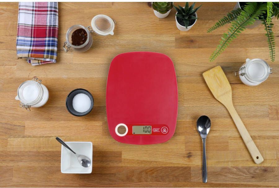 Livoo DOM354RC Elektronische keukenweegschaal Rood Keukenweegschaal digitaal Keukenweegschaal rood