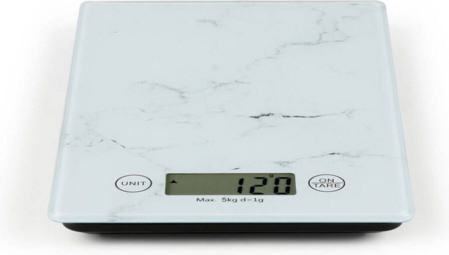 Livoo DOM451M Elektronische keukenweegschaal Marmer Keukenweegschaal digitaal Keukenweegschaal Wit