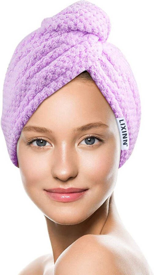 LIXIN 2 Stuks Haarhanddoek Roze Haar Drogen Handdoeken Microfiber Haar Tulband Handdoek Sneldrogend Super Absorberend Zachte stof Haar Cap