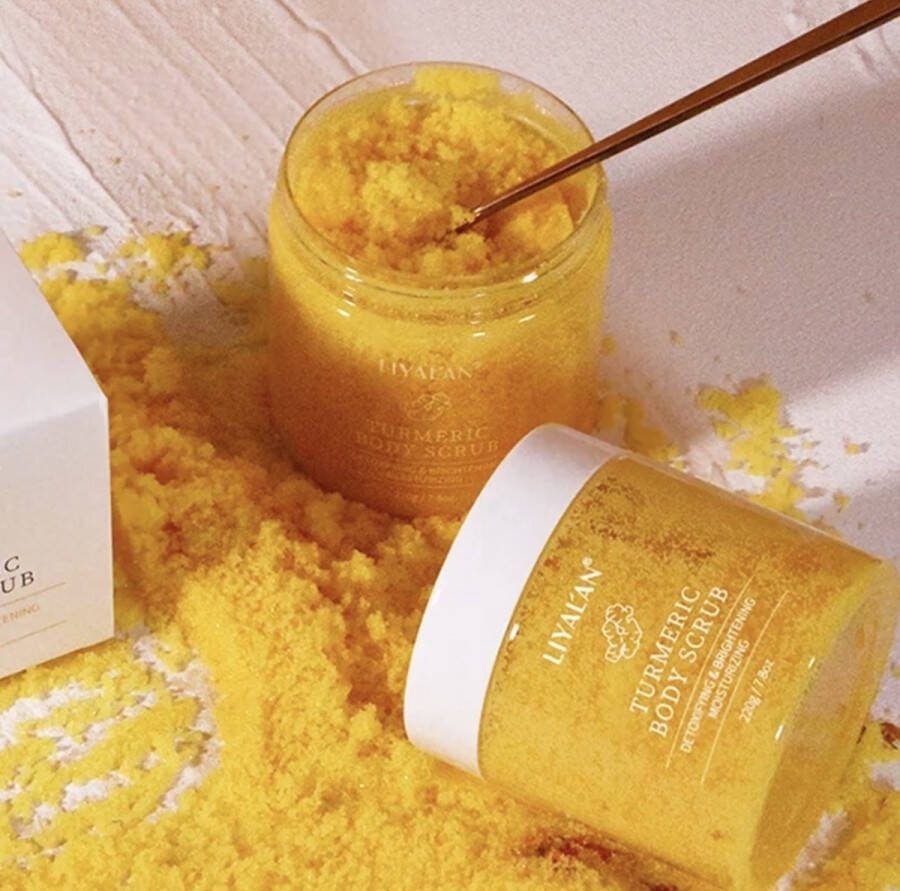 Liyalan Kurkuma Body Scrub Turmeric Body Scrub Lichaamsverzorging 100% natuurlijk