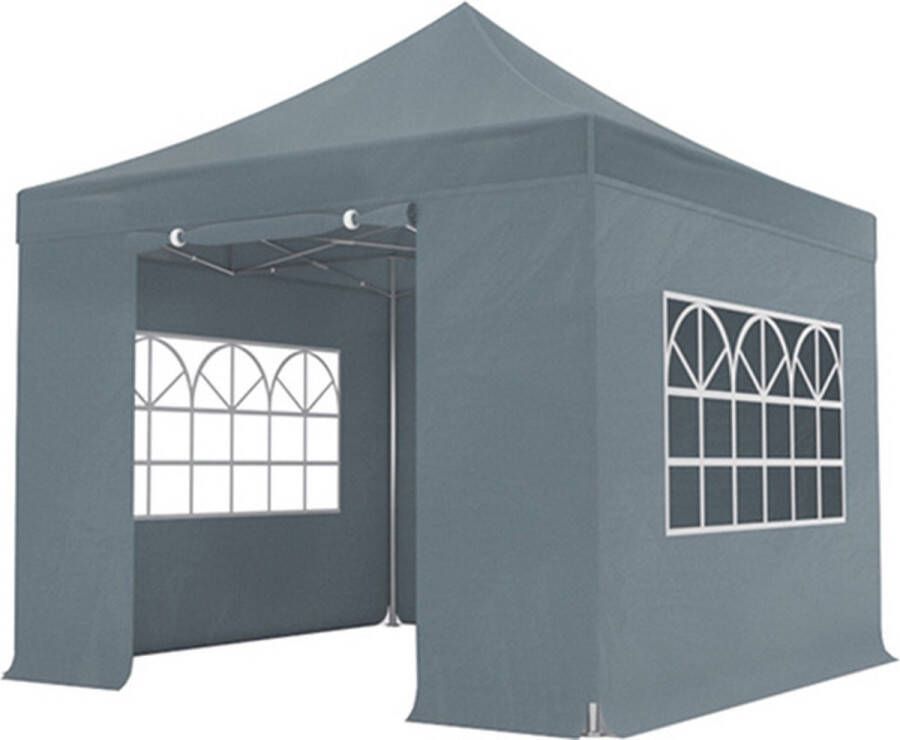 Lizzely Garden & Living Easy up 3x3m grijs 40mm (aluminium buizen) semi prof partytent opvouwbaar