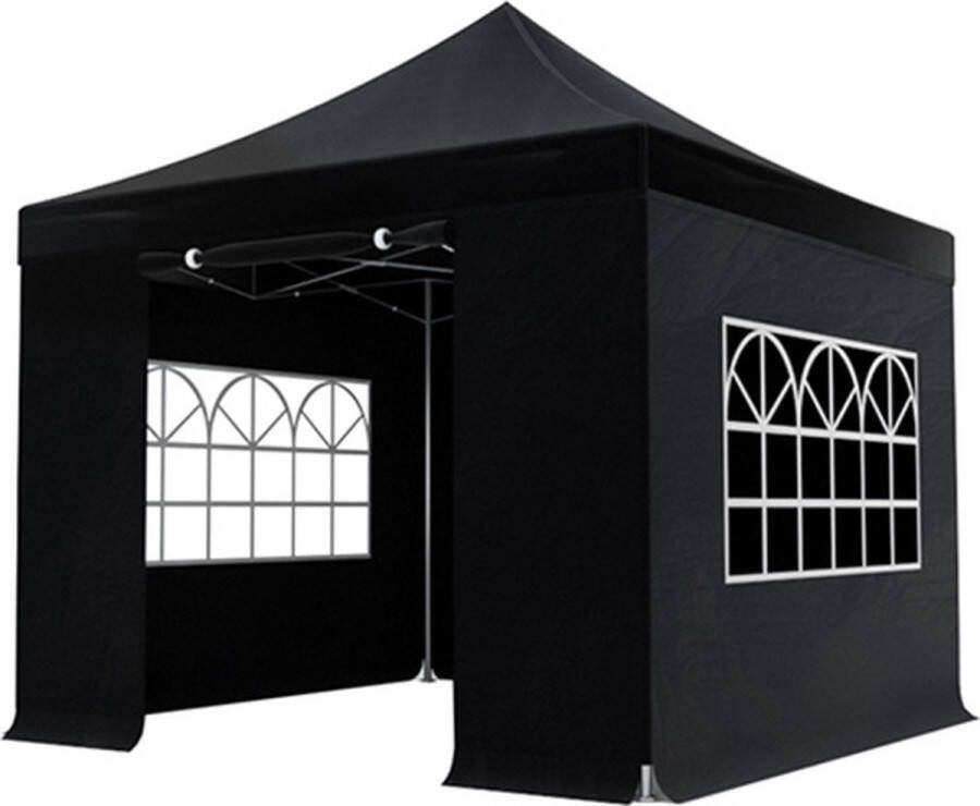 Lizzely Garden & Living Easy up 3x3m zwart 30mm (aluminium buizen) semi prof partytent opvouwbaar