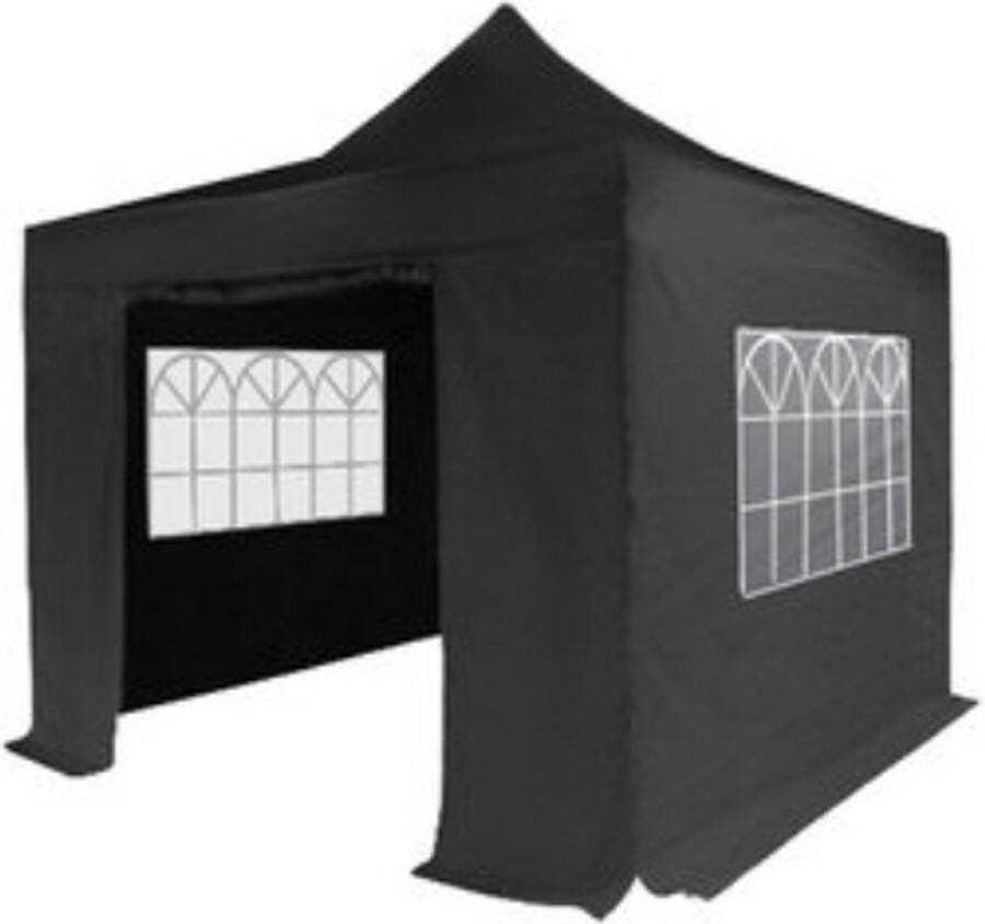 Lizzely Garden & Living Easy up 3x3m zwart 40mm (aluminium buizen) zonder zijwanden semi prof partytent opvouwbaar