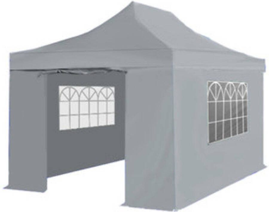 Lizzely Garden & Living Easy up 3x4 5m grijs 30mm (aluminium buizen) semi prof partytent opvouwbaar