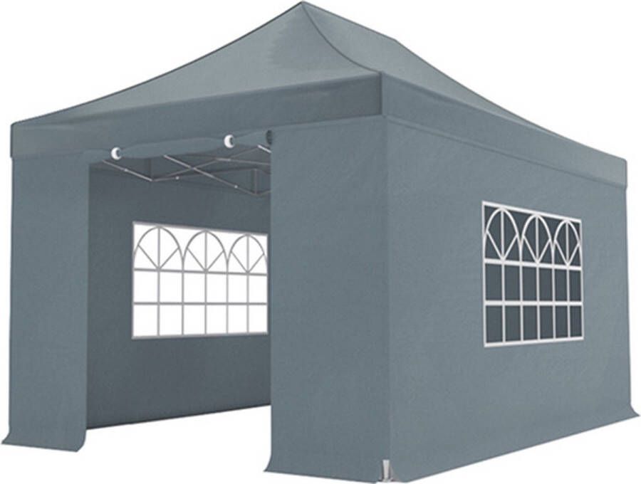 Lizzely Garden & Living Easy up 3x4 5m grijs 40mm (aluminium buizen) semi prof partytent opvouwbaar