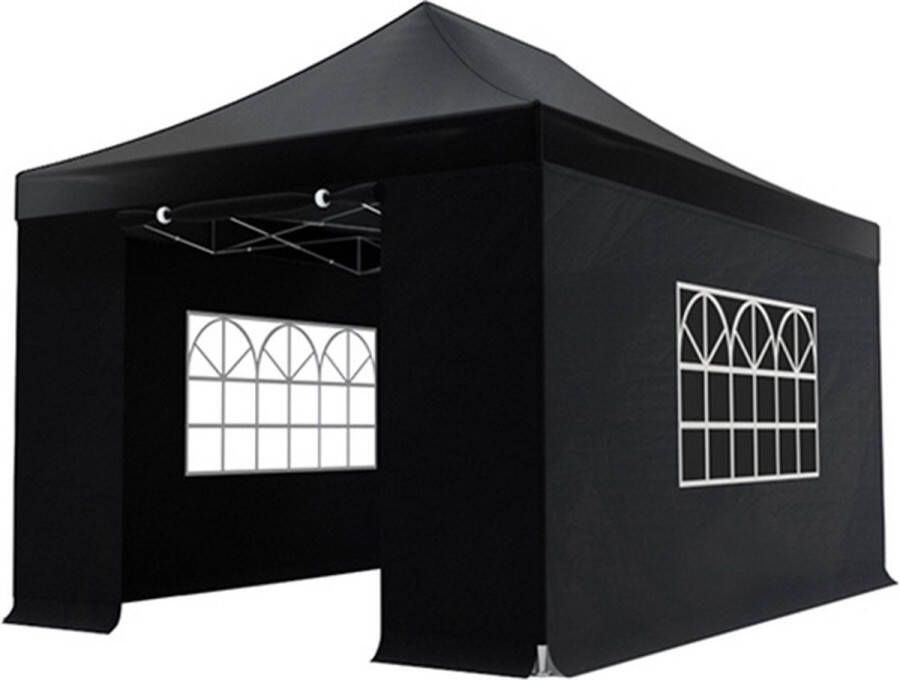 Lizzely Garden & Living Easy up 3x4 5m zwart 30mm (aluminium buizen) semi prof partytent opvouwbaar