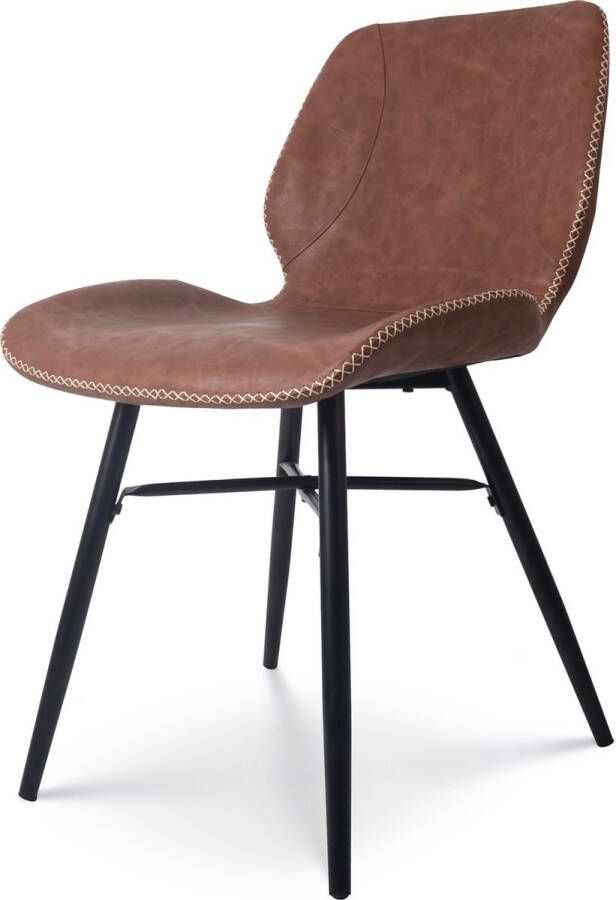 Lizzely Garden & Living Eetkamerstoel Christa cognac design stoel