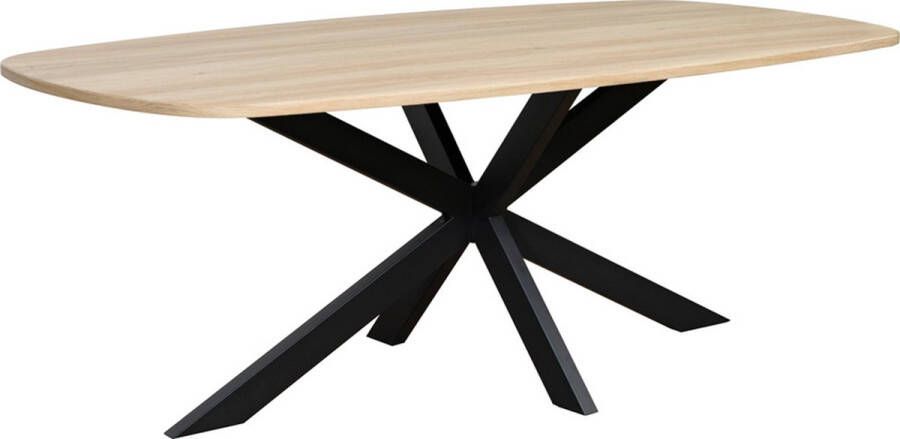 Lizzely Garden & Living Eettafel Deens ovaal 210x110cm licht bruin Hero ovale eettafel