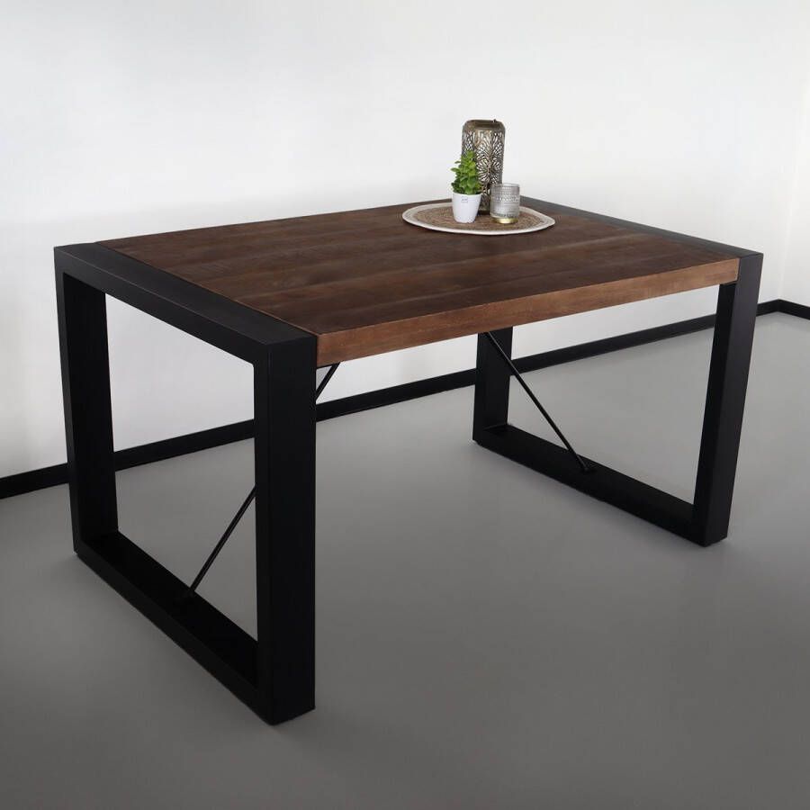 Lizzely Garden & Living Eettafel rechthoekig mangohout Jonas 160cm duurzaam mango tafel eetkamertafel hout