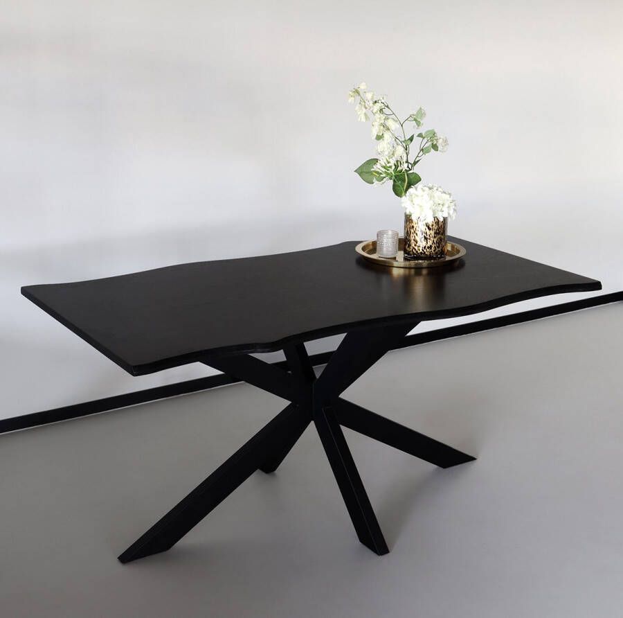 Lizzely Garden & Living Eettafel langwerpig 180cm Jeffo zwart langwerpig eettafel