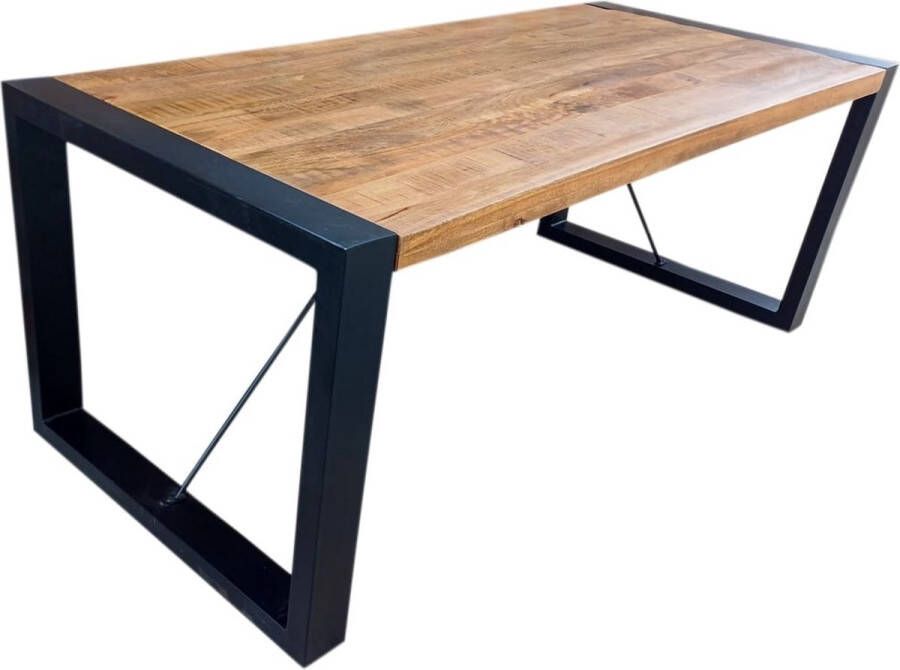 Lizzely Garden & Living Eettafel rechthoekig mangohout Jonas lichtbruin 160cm duurzaam mango tafel eetkamertafel hout