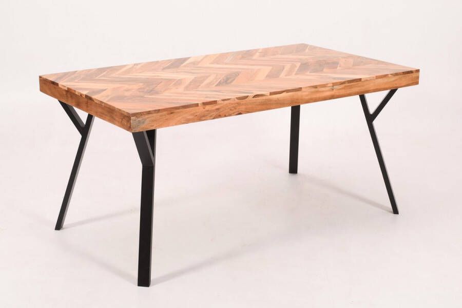 Lizzely Garden & Living Eettafel visgraat Danae 160x90cm acaciahout tafel rechthoekig