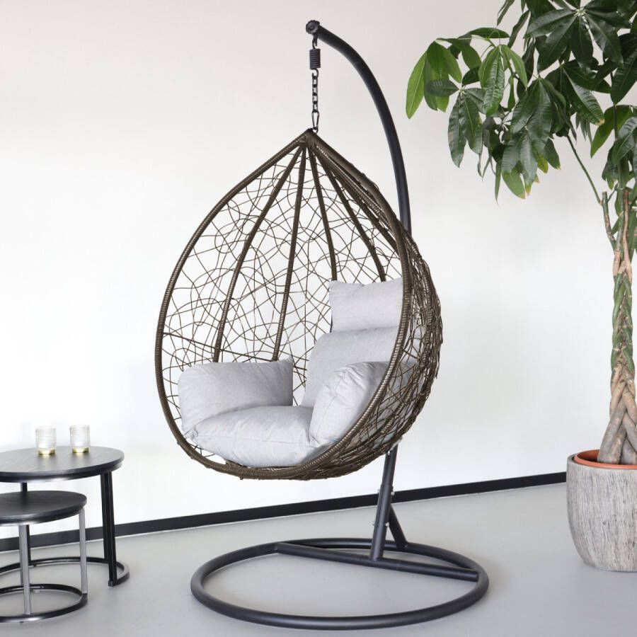 Lizzely Garden & Living Egg hangstoel Roundabout bruin ei stoel