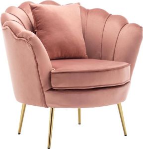 Lizzely Garden & Living Fauteuil zitbank 1 persoons stoel Belle oud roze bankje