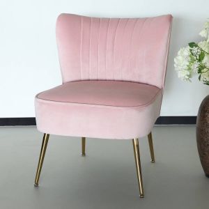 Lizzely Garden & Living Fauteuil zitbank 1 persoons Rilaan velvet roze stoel