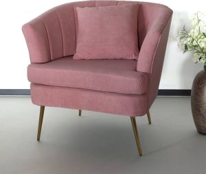 Lizzely Garden & Living Fauteuil Zitbank 1 Persoons Sien Velvet Roze Stoel