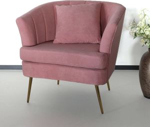 Lizzely Garden & Living Fauteuil zitbank 1 persoons Sien velvet roze stoel