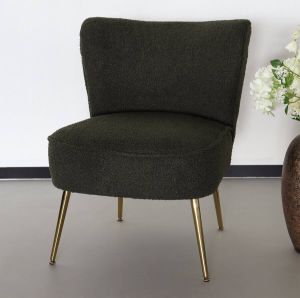 Lizzely Garden & Living Fauteuil zitbank 1 persoons Teddy groen stoel